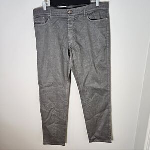 120% Lino Linen Bootcut Pants Jeans Gray 5 Pocket Style Mens 38 W